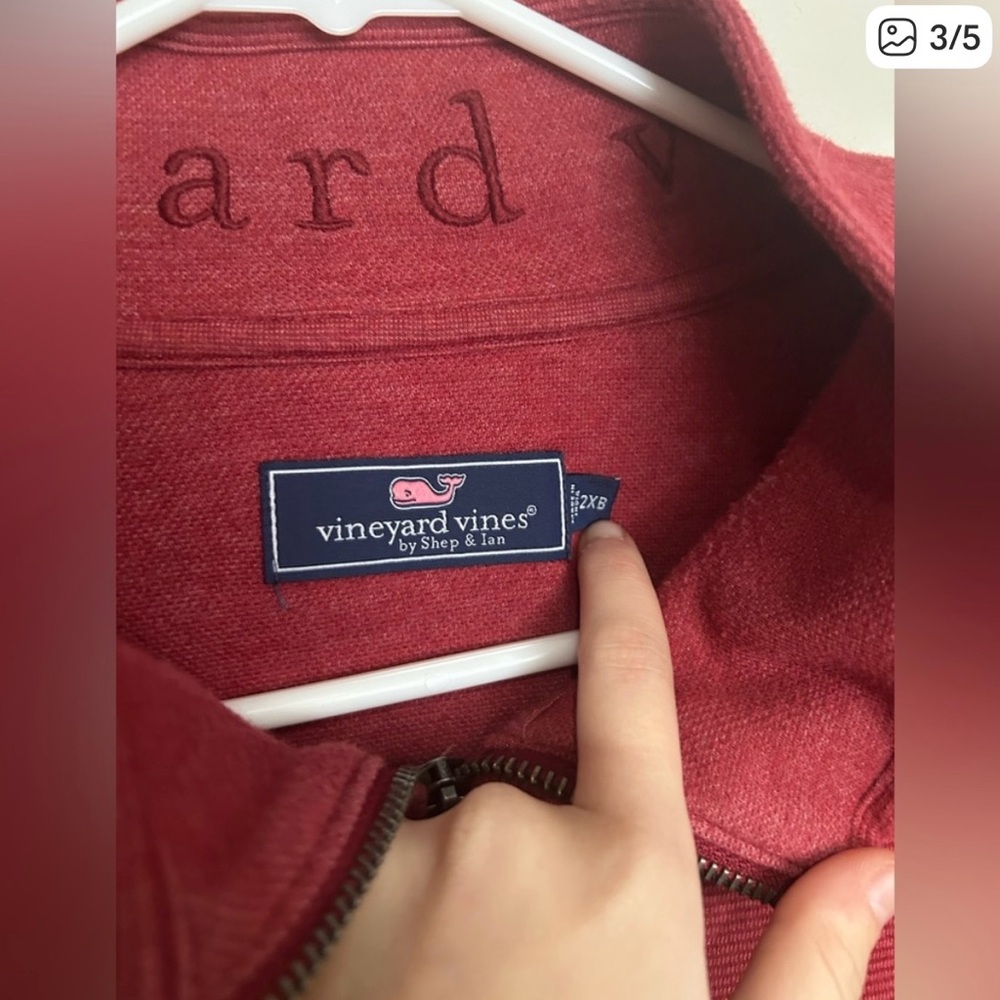 Vineyard Vines Maroon Quarter-Zip Sweater - Picture 3 of 4